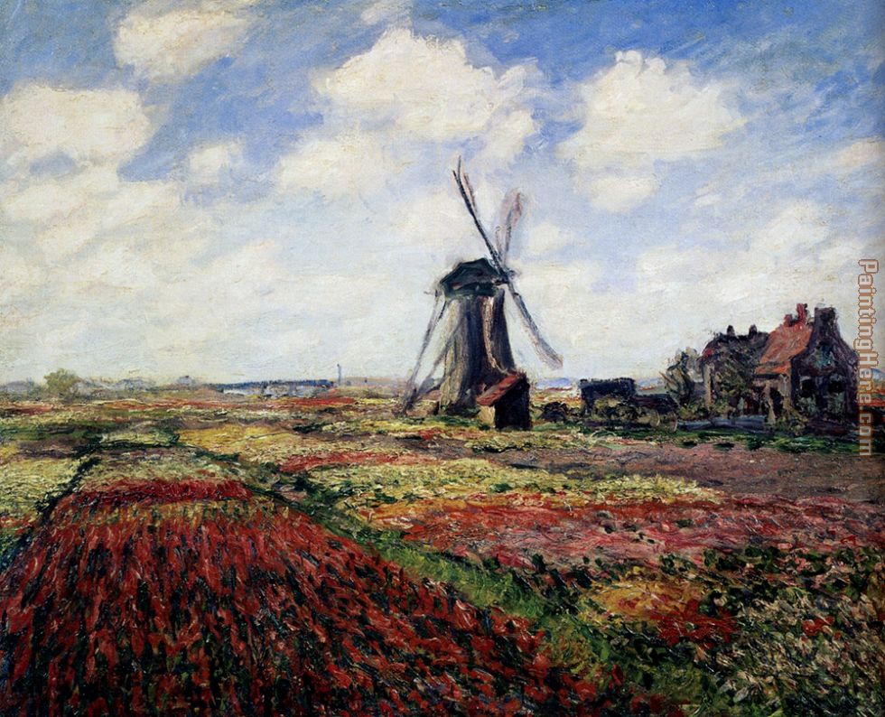 Tulip Fields With The Rijnsburg Windmill painting - Claude Monet Tulip Fields With The Rijnsburg Windmill art painting